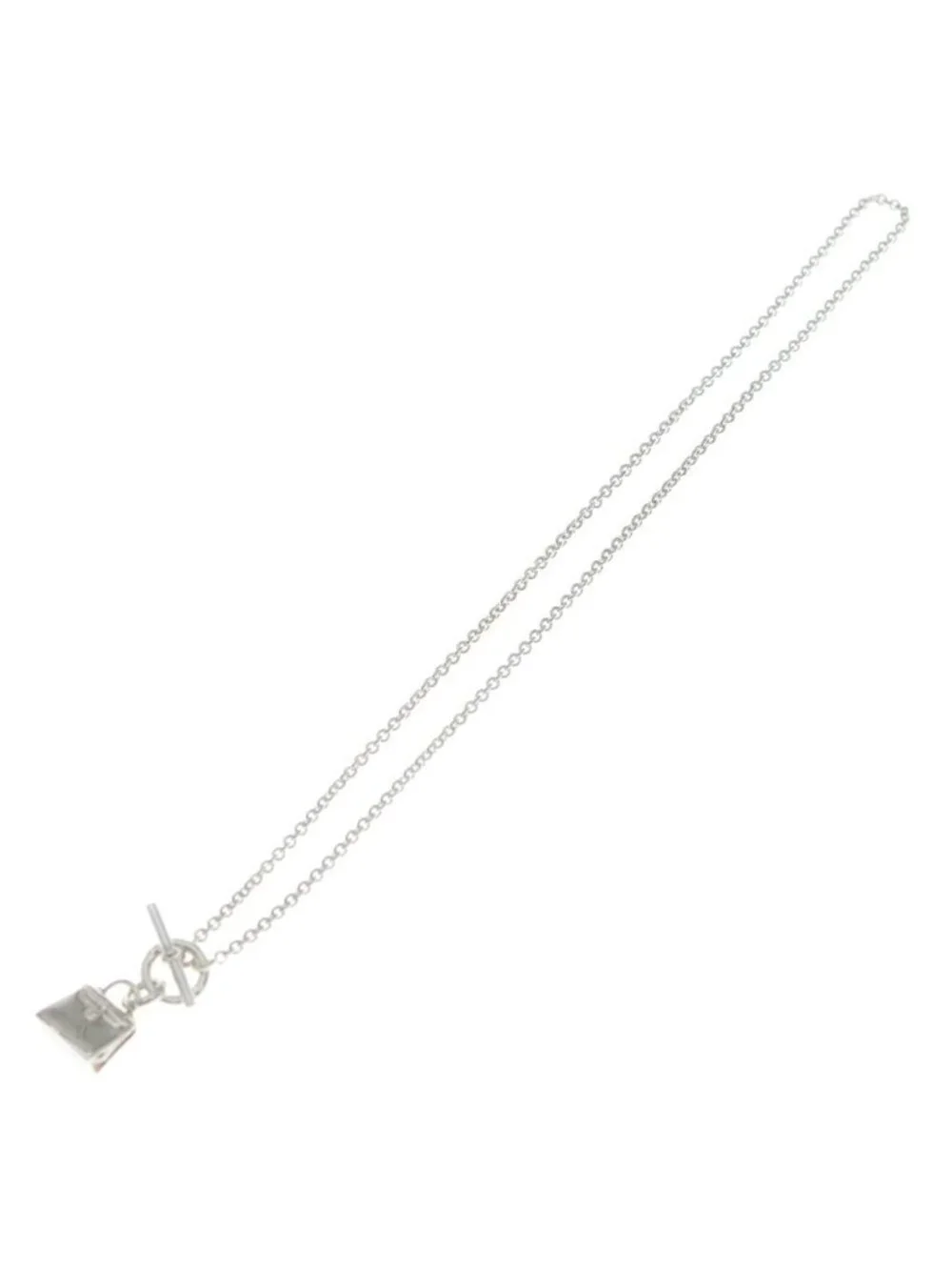Hermes Amulet Kelly Pendant Chain Necklace Silver